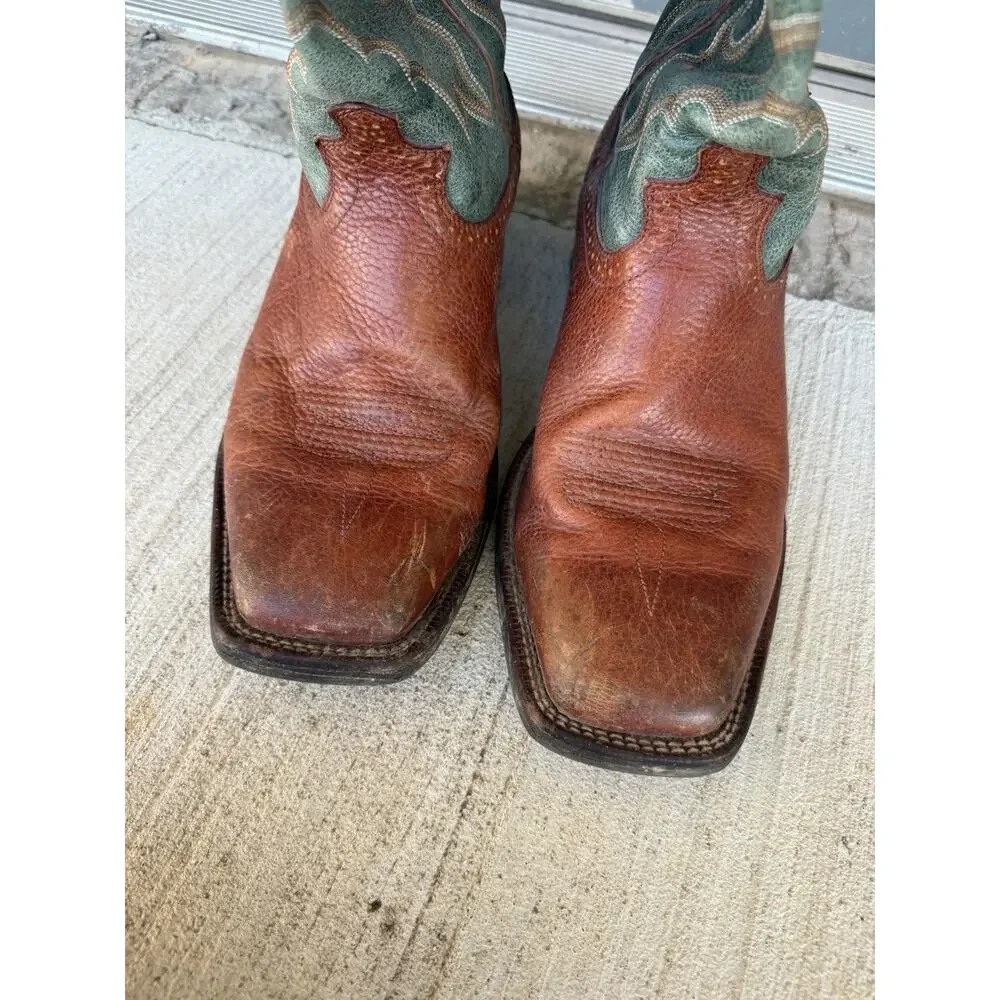 Twisted X 14 Inch Western Square Toe Cowboy Leather Boots, Size 10.5 EE